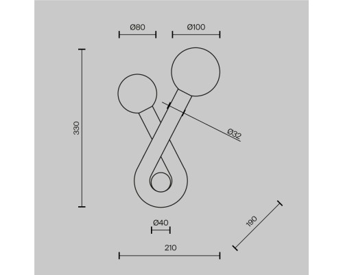 Настенный светильник (бра) Maytoni MOD476WL-02BG