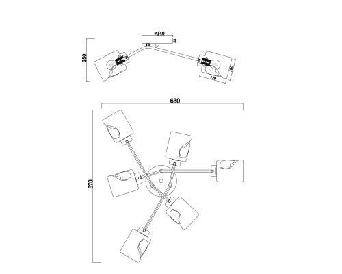 Потолочный светильник Freya FR5095CL-06G