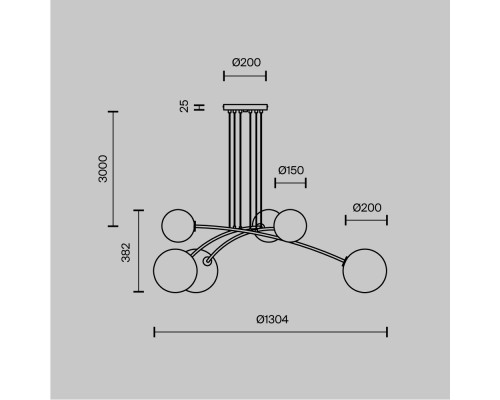 Подвесной светильник Maytoni MOD172PL-06BS