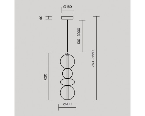 Подвесной светильник Maytoni MOD307PL-L36BS3K
