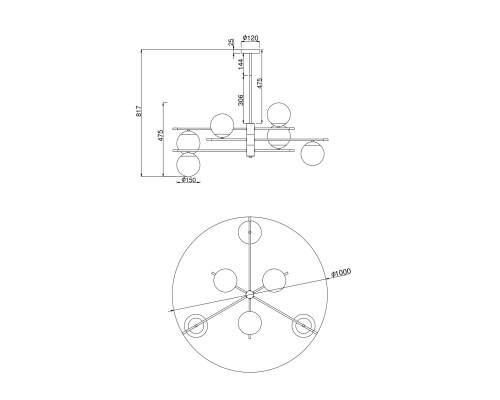 Подвесной светильник Maytoni MOD048PL-06G