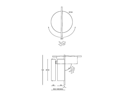 Настенный светильник (бра) Maytoni MOD180WL-L4B3K1