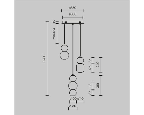 Подвесной светильник Maytoni MOD273PL-L33CH3K