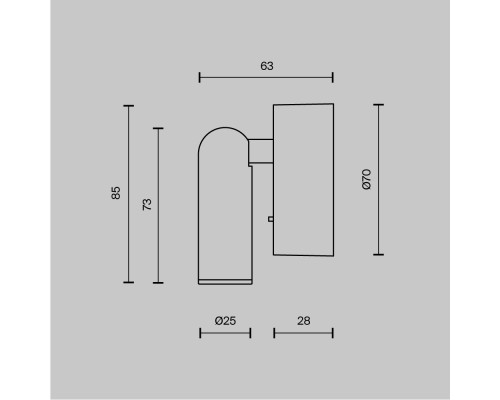 Настенный светильник (бра) Technical C038WL-L3B3K