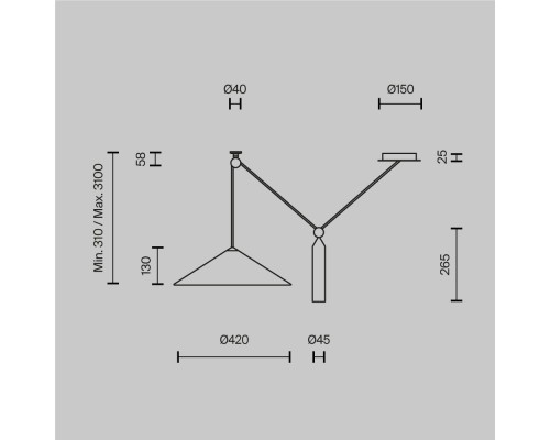 Подвесной светильник Technical P080PL-01B