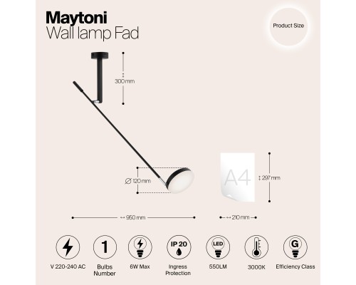 Настенный светильник (бра) Maytoni MOD070WL-L6B3K