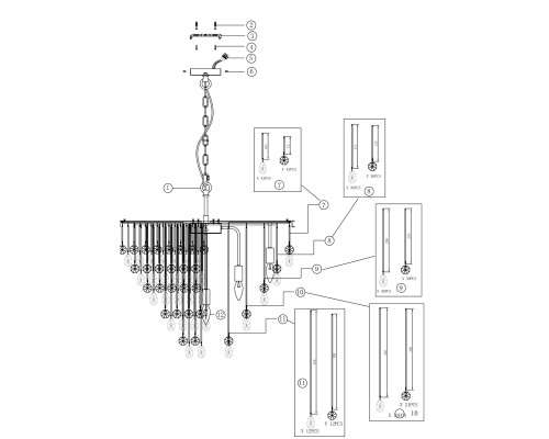 Подвесной светильник Maytoni MOD091PL-09CH