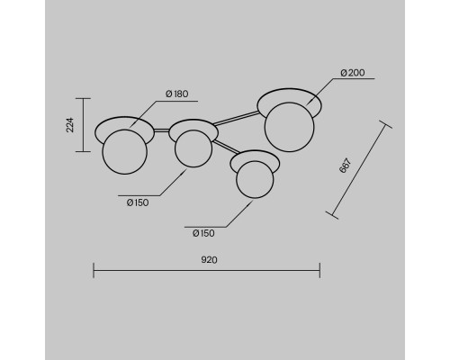 Потолочный светильник Maytoni MOD291CL-04BS