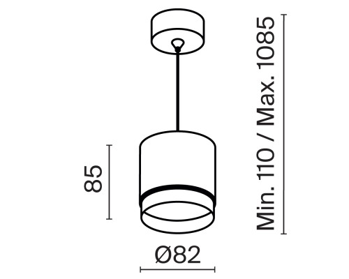 Подвесной светильник Technical P088PL-GX53-B
