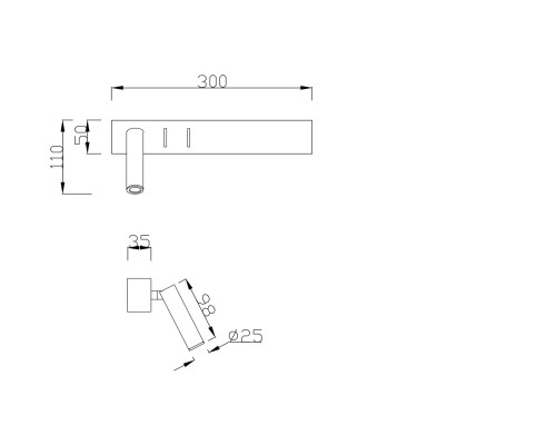 Настенный светильник (бра) Technical C031WL-L8W3K