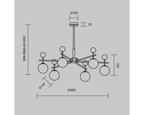 Подвесной светильник Maytoni MOD436PL-07BS