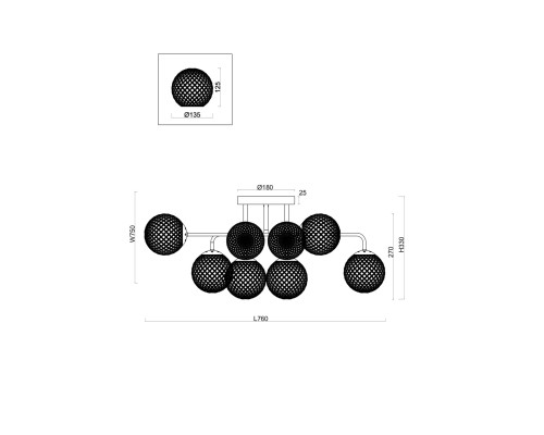 Люстра Freya FR8016PL-08BBS