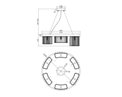 Подвесной светильник Maytoni MOD083PL-06CH