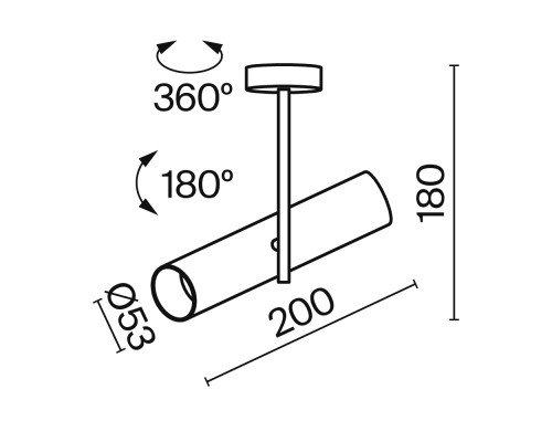 Потолочный светильник Technical C020CL-01W