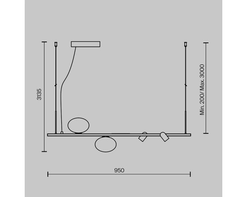 Подвесной светильник Maytoni MOD350PL-02BBS