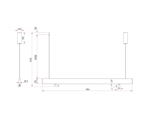 Подвесной светильник Technical P068PL-L27W4K
