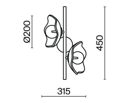 Настенный светильник (бра) Maytoni MOD207WL-02BS