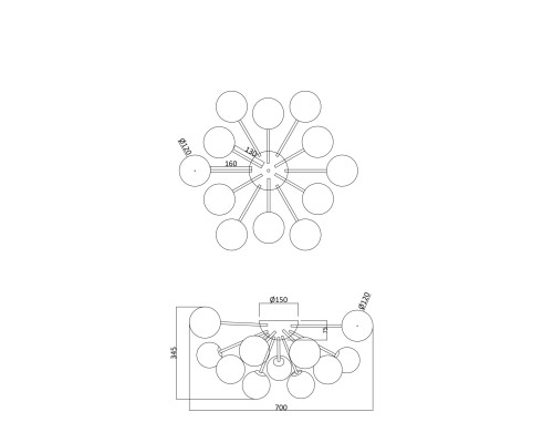 Потолочная люстра Freya Alexis FR5120CL-12G