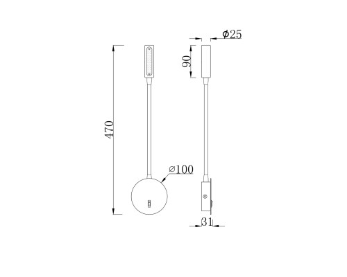 Настенный светильник (бра) Technical C035WL-L3CH3K