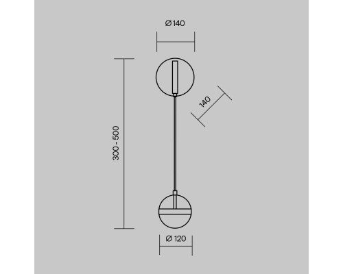Настенный светильник (бра) Maytoni MOD295WL-L12BBS3K
