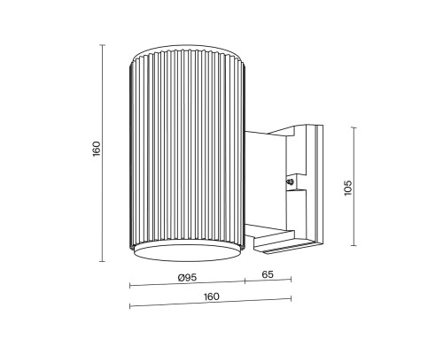 Настенный светильник (бра) Outdoor O419WL-01B