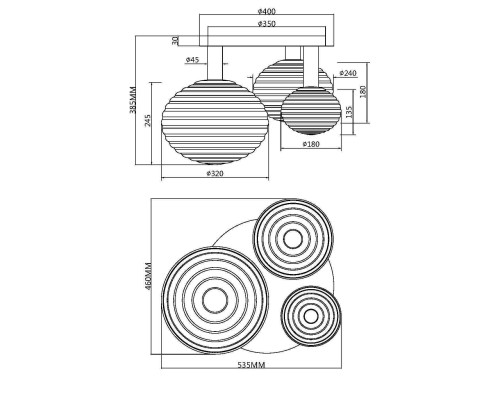 Потолочный светильник Maytoni MOD268CL-03G