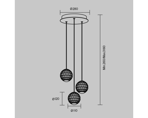 Подвесной светильник Maytoni MOD293PL-L18BS3K