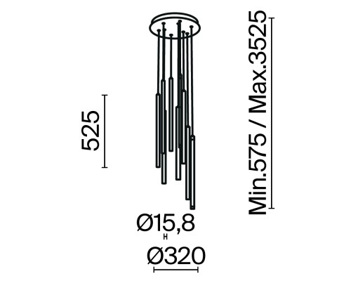 Подвесной светильник Maytoni MOD236PL-L54BS3K
