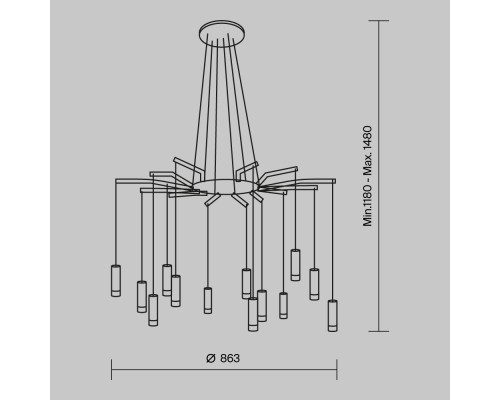 Подвесной светильник Maytoni MOD035PL-12B