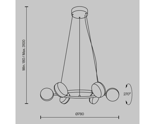 Подвесной светильник Maytoni MOD299PL-L60BC3K