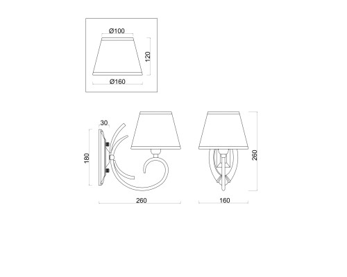 Настенный светильник (бра) Freya FR2013WL-01G
