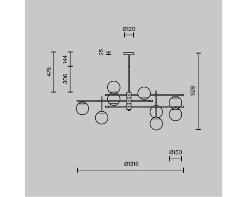 Подвесной светильник Maytoni MOD048PL-09G
