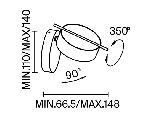 Настенный светильник (бра) Maytoni MOD180WL-L4B3K1