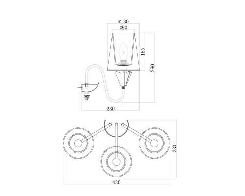 Настенный светильник (бра) Maytoni MOD078WL-03CH