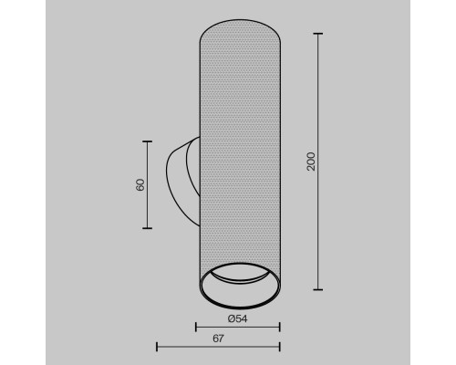 Настенный светильник (бра) Technical C080WL-02-GU10-B