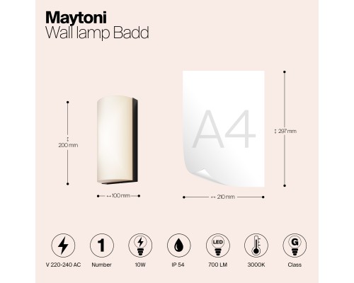 Настенный светильник (бра) Outdoor O454WL-L10GF3K1