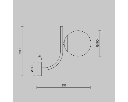 Настенный светильник (бра) Maytoni MOD109WL-01BS