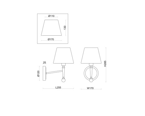 Настенный светильник (бра) Freya FR5190WL-01BS