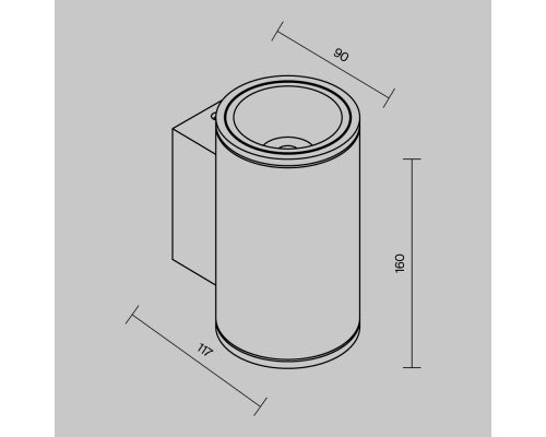 Настенный светильник (бра) Outdoor O303WL-L10GF3K