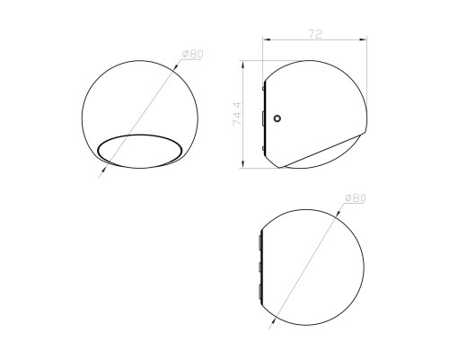 Настенный светильник (бра) Outdoor O032WL-L3W3K