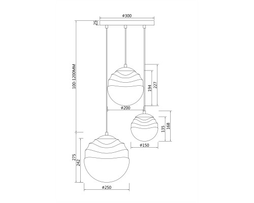 Люстра каскадная Maytoni P074PL-03N