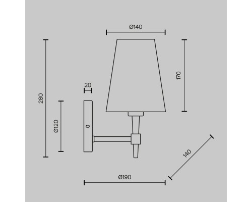 Настенный светильник (бра) Maytoni H001WL-01BS