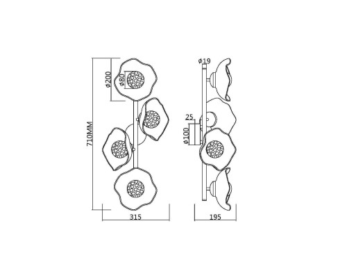 Настенный светильник (бра) Maytoni MOD207WL-04BS