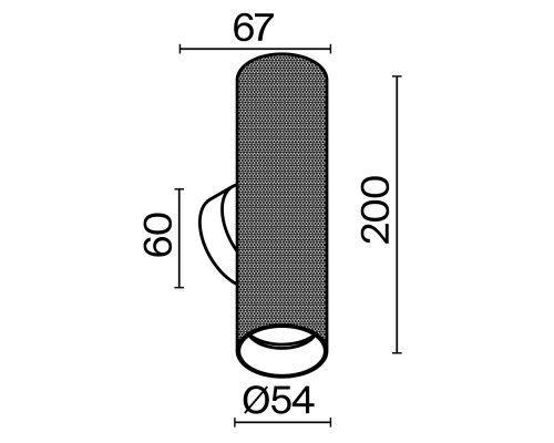Настенный светильник (бра) Technical C080WL-02-GU10-MG