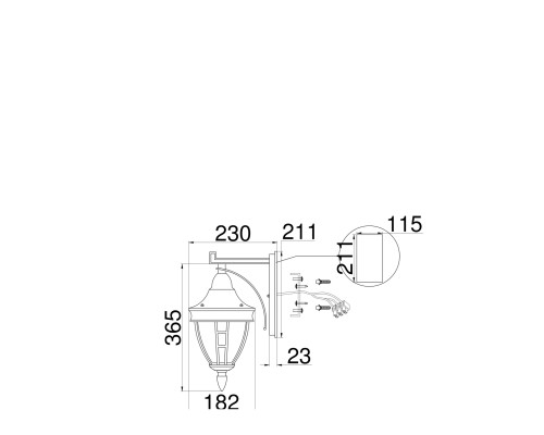 Настенный светильник (бра) Outdoor O027WL-01B