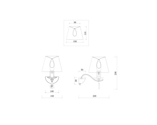 Настенный светильник (бра) Freya FR2001WL-01G