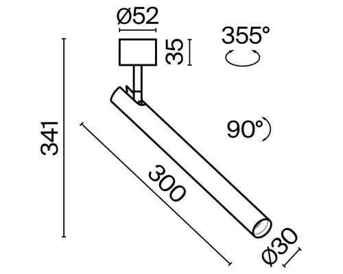 Потолочный светильник Technical C141CL-L300-6W3K-B