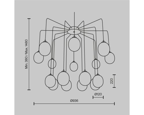 Подвесной светильник Maytoni MOD176PL-16G