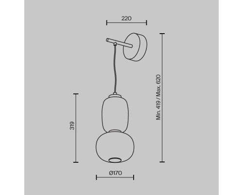 Настенный светильник (бра) Maytoni MOD267WL-L18G3K