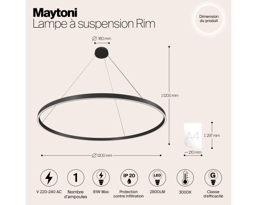 Подвесной светильник Maytoni MOD058PL-L65B3K